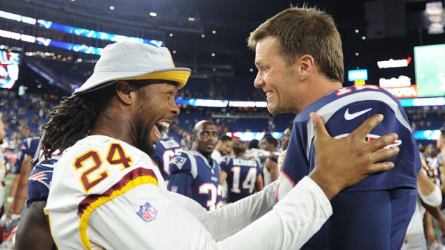 Washington Redskins cornerback Josh Norman and New England Patriots quarterback Tom Brady