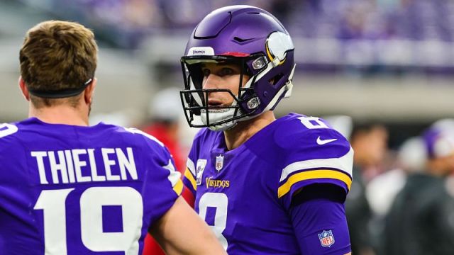 Minnesota Vikings wide receiver Adam Thielen and quarterback Kirk Cousins