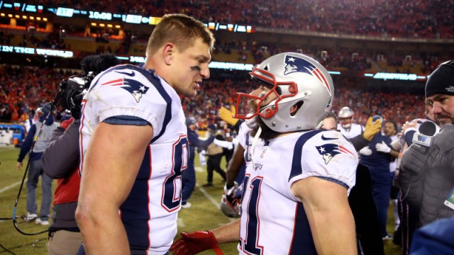 Former New England Patriots Tight End Rob Gronkowski And Current Wide Receiver Julian Edelman