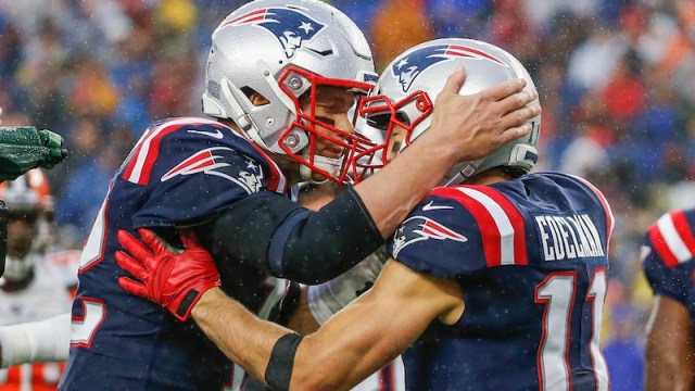 New England Patriots quarterback Tom Brady, wide receiver Julian Edelman
