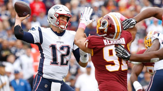 New England Patriots quarterback Tom Brady and Washington Redskins defensive lineman Ryan Kerrigan