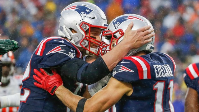 Free Agent Quarterback Tom Brady And New England Patriots Wide Receiver Julian Edelman