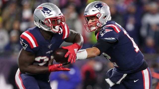 New England Patriots running back Sony Michel and quarterback Tom Brady