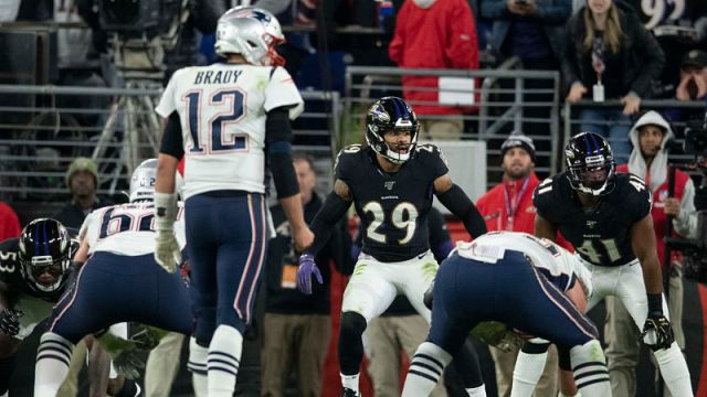 New England Patriots quarterback Tom Brady and Baltimore Ravens safety Earl Thomas