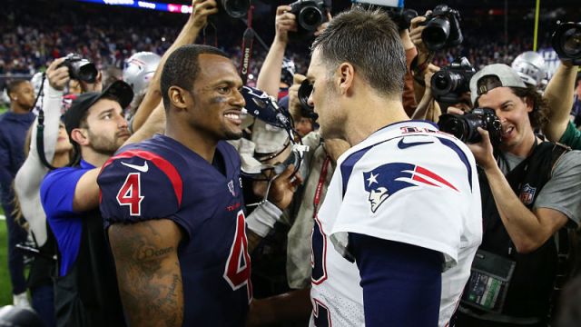 Houston Texans quarterback Deshaun Watson and New England Patriots quarterback Tom Brady