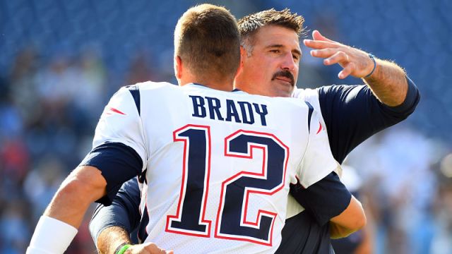 New England Patriots quarterback Tom Brady and Tennessee Titans head coach Mike Vrabel