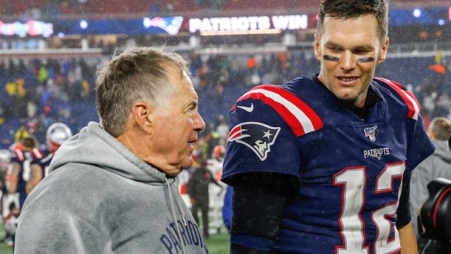 Patriots head coach Bill Belichick, quarterback Tom Brady