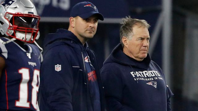New York Giants head coach Joe Judge and New England Patriots head coach Bill Belichick