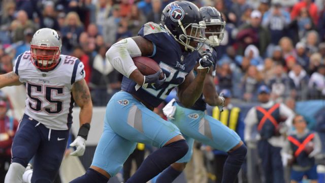 New England Patriots defensive end John Simon and Tennessee Titans running back Derrick Henry
