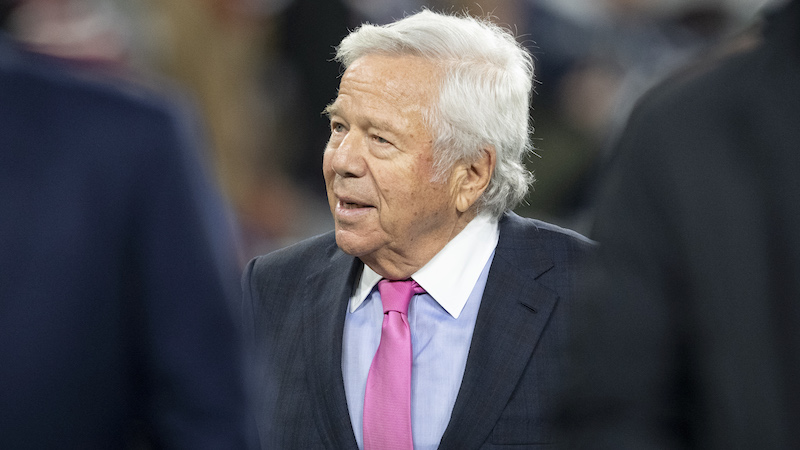 Patriots Fan Holds Anti-Robert Kraft Sign Outside Tom Brady's TB12 ...