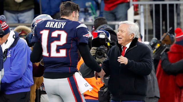 New England Patriots quarterback Tom Brady and owner Robert Kraft