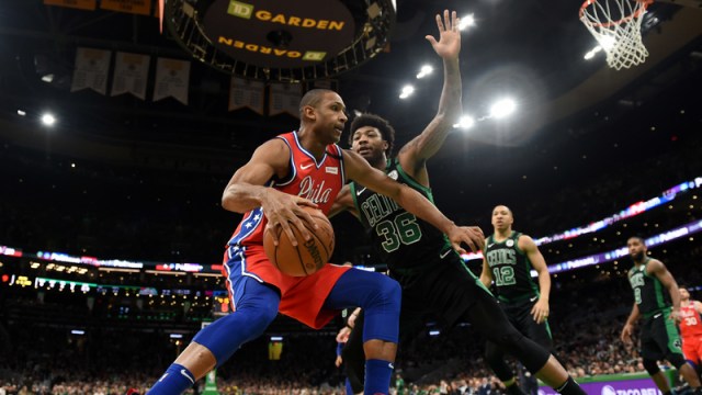 Philadelphia 76ers Center Al Horford And Boston Celtics Guard Marcus Smart