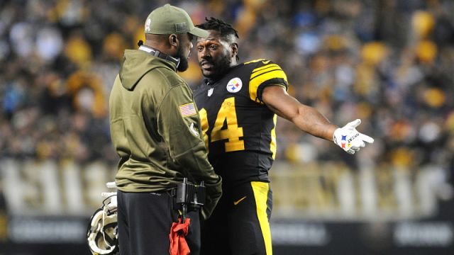 Pittsburgh Steelers head coach Mike Tomlin and wide receiver Antonio Brown