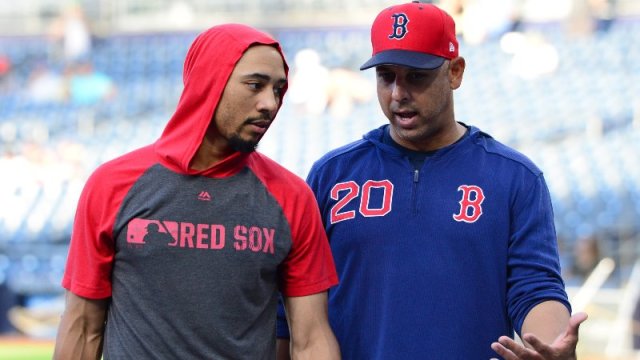 Mookie Betts and Alex Cora Boston Red Sox