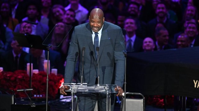 Shaquille O'Neal at the Kobe Bryant Memorial Service