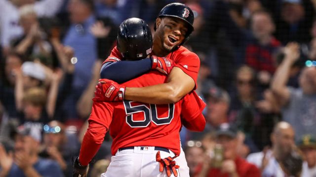 Boston Red Sox shortstop Xander Bogaerts and Los Angeles Dodgers outfielder Mookie Betts
