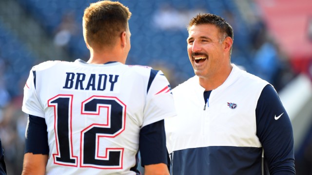 New England Patriots quarterback Tom Brady And Tennessee Titans Head Coach Mike Vrabel