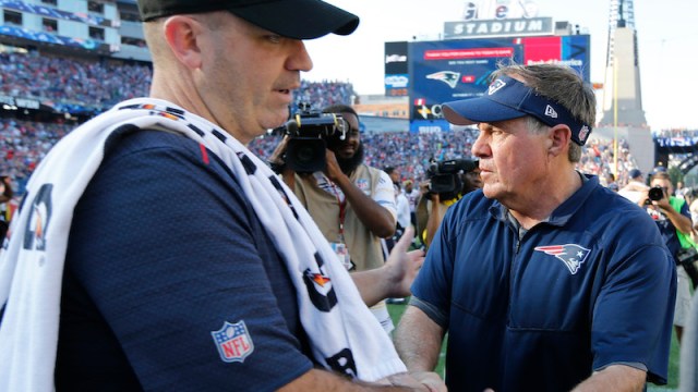 Texans head coach Bill O'Brien, Patriots head coach Bill Belichick