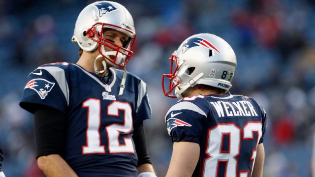 New England Patriots quarterback Tom Brady, wide receiver Wes Welker