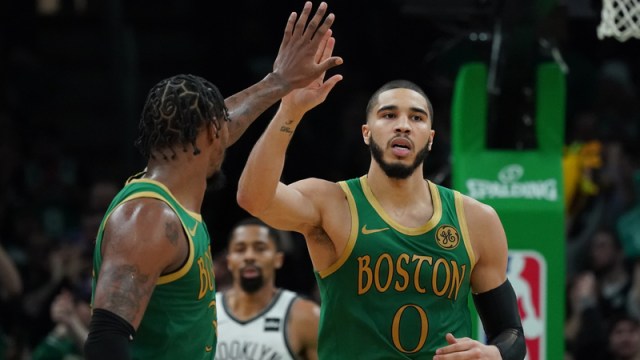 Boston Celtics Jayson Tatum, Marcus Smart