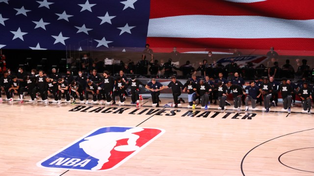 NBA players kneeling