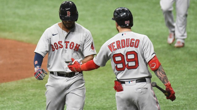 Boston Red Sox's Xander Bogaerts And Alex Verdugo