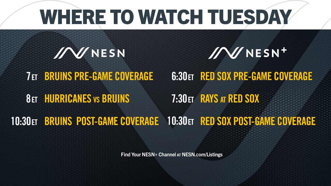 How To Watch Bruins, Red Sox Live Programming Wednesday On NESN, NESN+