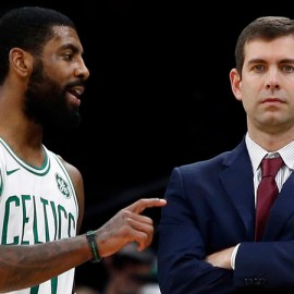 Boston Celtics Guard Kyrie Irving And Head Coach Brad Stevens