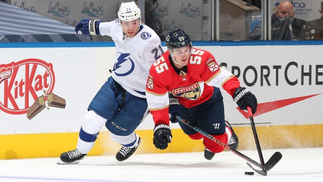 Tampa Bay Lightning forward Brayden Point, Florida Panthers forward Noel Acciari