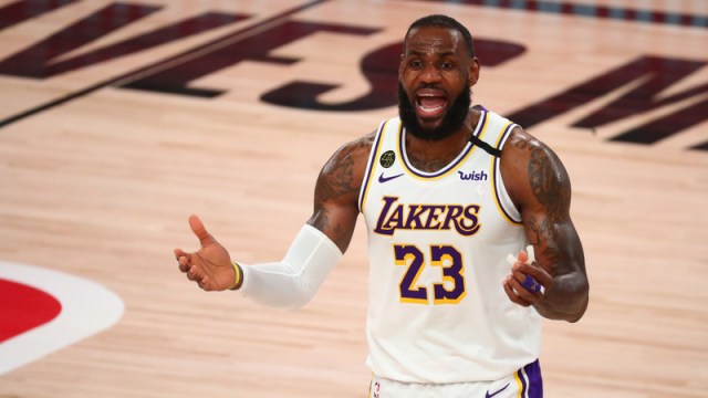 LeBron James Shouts During Game