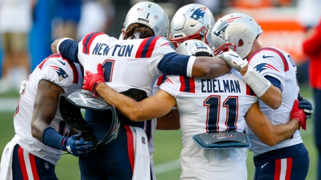 New England Patriots' Cam Newton, Julian Edelman