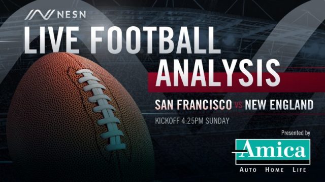 Amica Live Football Analysis NE vs SF 4:25pm Sunday