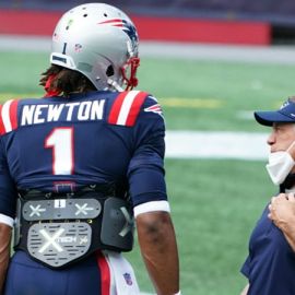 New England Patriots quarterback Cam Newton and head coach Bill Belichick