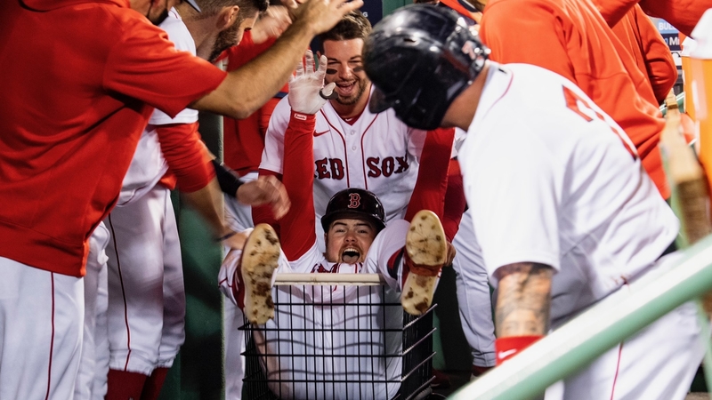 The Red Sox' laundry cart celebration is a thing!