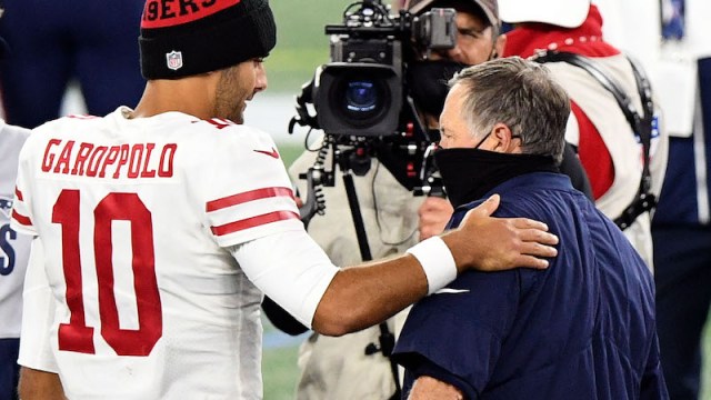 49ers quarterback Jimmy Garoppolo, Patriots head coach Bill Belichick