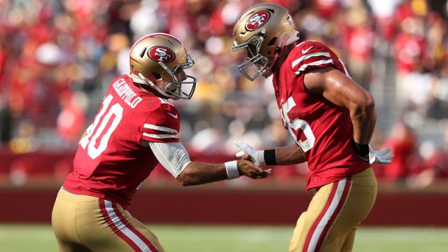 San Francisco 49ers quarterback Jimmy Garoppolo and tight end George Kittle