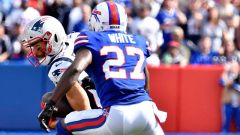New England Patriots wide receiver Julian Edelman and Buffalo Bills cornerback Tre'Davious White