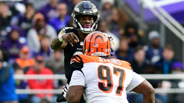 Baltimore Ravens quarterback Lamar Jackson and Cincinnati Bengals defensive tackle Geno Atkins