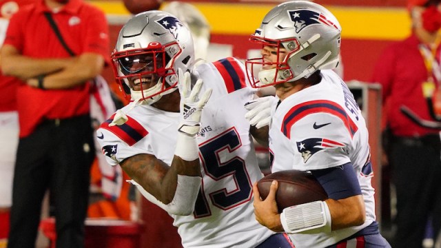 Patriots wide receiver N'Keal Harry, quarterback Jarrett Stidham