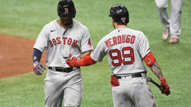 Boston Red Sox shortstop Xander Bogaerts and outfielder Alex Verdugo