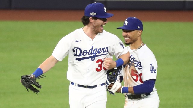 Los Angeles Dodgers' Cody Bellinger, Mookie Betts