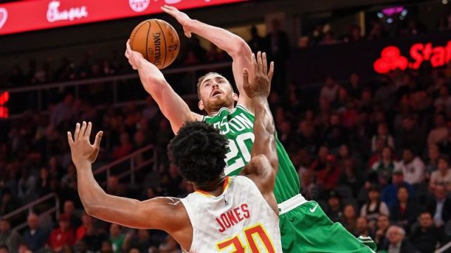 Boston Celtics forward Gordon Hayward, Atlanta Hawks center Damian Jones