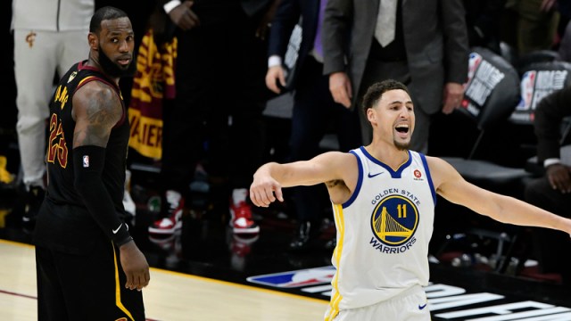 Los Angeles Lakers Forward LeBron James And Golden State Warriors Guard Klay Thompson