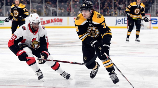 Boston Bruins winger Jake DeBrusk, Ottawa Senators winger Anthony Duclair