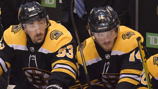 Boston Bruins Forwards Brad Marchand And Chris Wagner