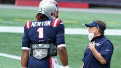 Patriots quarterback Cam Newton, head coach Bill Belichick