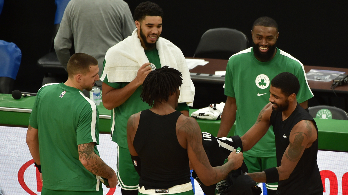 Kyrie Irving, Former Celtics Teammates Catch Up After Nets' Dominant Win - NESN.com