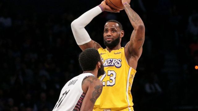 Los Angeles Lakers forward LeBron James, Brooklyn Nets guard Kyrie Irving