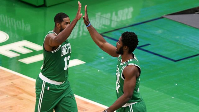 Boston Celtics center Tristan Thompson and forward Semi Ojeleye