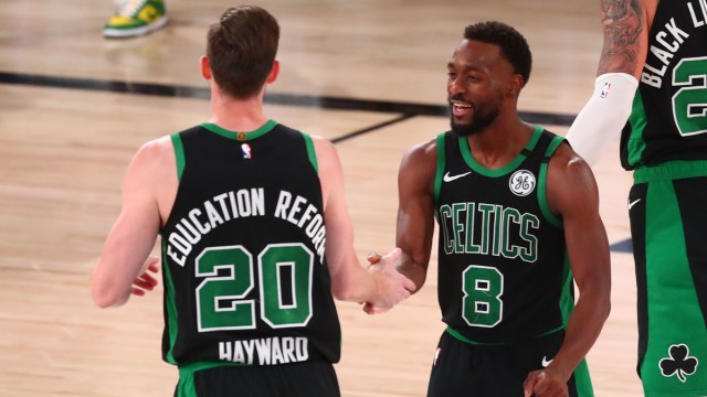 Boston Celtics guard Kemba Walker, Charlotte Hornets forward Gordon Hayward